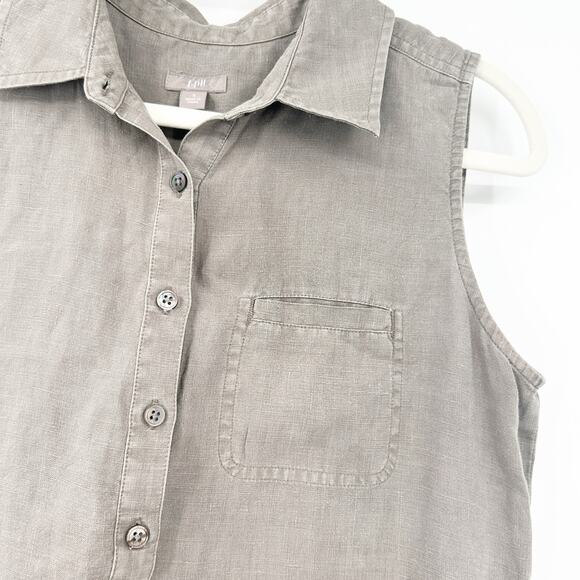 J. Jill Womens Boho Beachy Coastal 100% Linen Popover Tank Dress Size S Gray - Picture 3 of 6